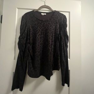 LNA Leopard print long sleeve top